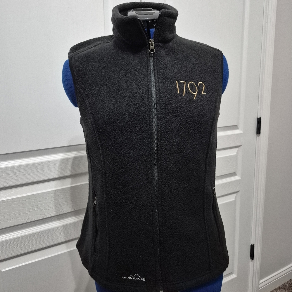 Eddie Bauer Women's LG 1792 Black Fleece Vest